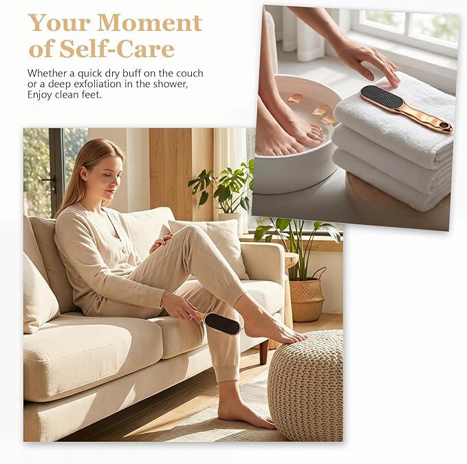 Nano Glass Foot File, Glass Foot File Callus Remover for Hard Skin and Cracked Heels, Anti-Slip Heel File for Smooth Feet, Wet or Dry Foot Scrubber