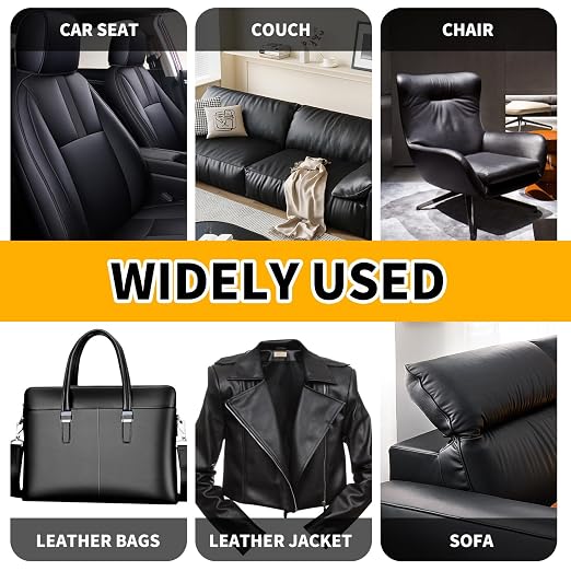 JuCheng Leather Repair Kit -Leather Repair Patch Self-Adhesive Waterproof Patch & Glue for Furniture, Car Seats, Sofa, Couch, Vinyl - Instant Fix for Tears & Scratches (Brown, 3.5X79 inch)