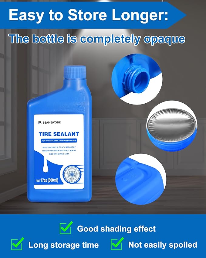 Tubeless Tire Sealant, Tubeless Bike Sealant - 2oz per Bottle, Long-Lasting for MTB, No Tubes and Tubeless Tires. No Tire Removal, Directly Refills in Under 30s