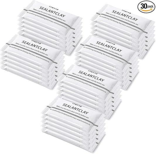 30 Pack White Seal Putty Waterproof, Sealant Mastic Clay, Repair Sealing Clay Wall, Waterproof Seal Putty, Quick Mending Mud for Drain Connection, Wall Hole, Air Conditioning Hole (0.06lb)