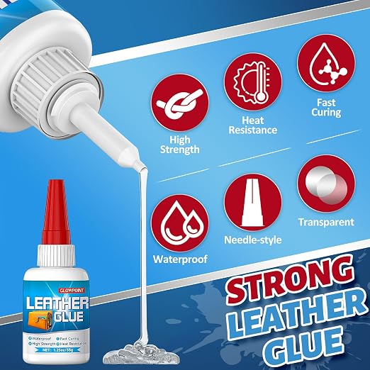 Leather Glue, 35g Ultra-Strong, Waterproof Adhesive for Leather Repair, Shoes, Bags, Sofas, Car Seats, Upholstery, and DIY Crafts, Fast-Drying, Flexible Formula