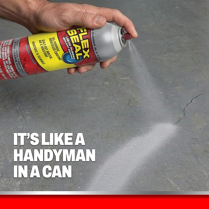 Flex Seal, 14 oz, 1-Pack, Gray, Stop Leaks Instantly, Waterproof Rubber Spray On Sealant Coating, Perfect for Gutters, Wood, RV, Campers, Roof Repair, Skylights, Windows, and More