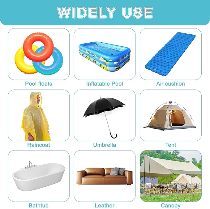 Waterproof Repair Tape,Clear Inflatable Patch Repair Kit for Tent Fabric Awning RV Roof Underbelly Tarp Sail and Boat Cover Outdoor Repair Patch
