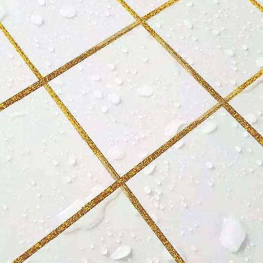 Caulk Strip Self Adhesive, PU Caulk Tape for Bathtub Bathroom Toilet Kitchen(W:7.5MM,Gold)