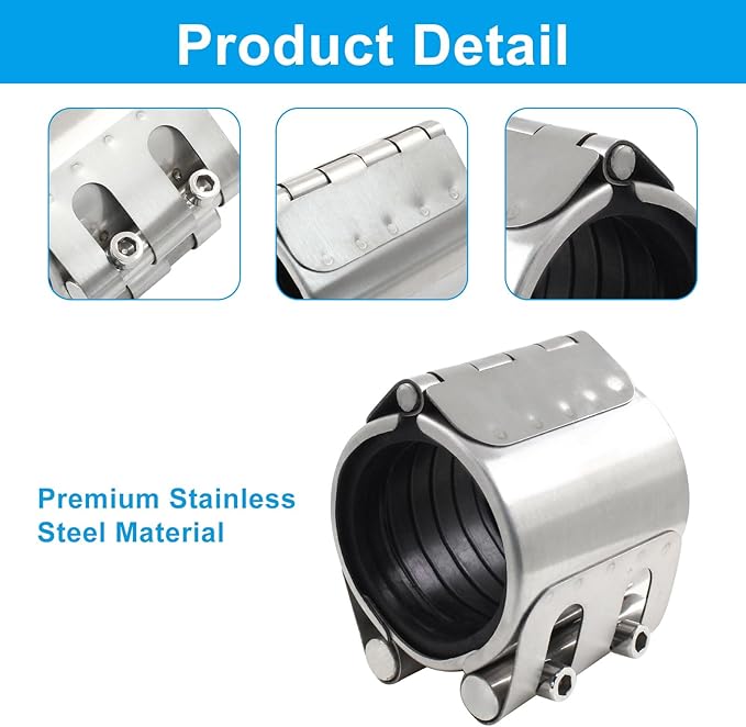 Pipe Repair Clamp, Galvanized Pipe Repair Kit, Leak Repair Clamp for Plastic and Metal Pipes(56mm-59mm/2 inch)