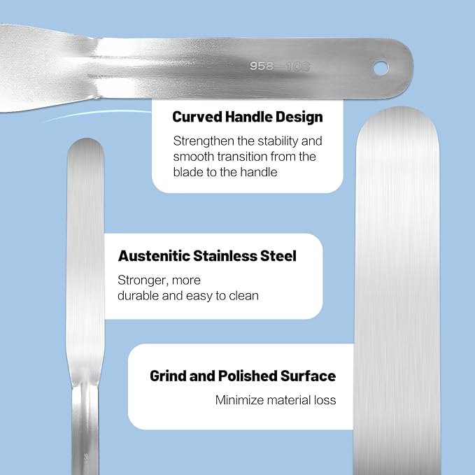 7-Piece Caulking Spatula Set - Professional Stainless Steel Caulk Finishing Tools, Streamline Spatulas for Bathroom Sink, Bathtub, Tile Sealant Application