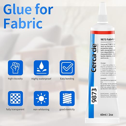 Fabric Glue，Mighty mend Liquid Stitch Fabric Adhesive，Permanent，Clear，Strong, Waterproof for Repair and Patches, Clothes, Clothing Bonding 2oz。