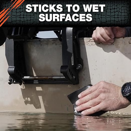 T-REX Heavy Duty Waterproof and Repair Tape for Wet or Rough/Dirty Surfaces Including Underwater, Leaks and More, 4" x 5', Black, 1-Roll (285987)