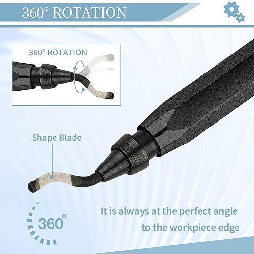 Deburring Tool with 12 HSS Blades, 12 High-Speed Steel Blades for 3D Prints, Metal, PVC & Plastic