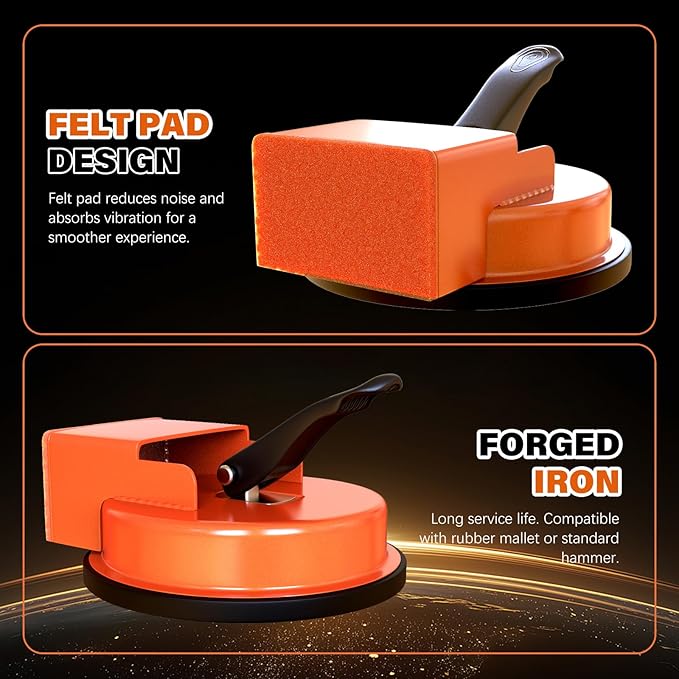 Floor Gap Repair Tool Kit - Heavy Duty Impact Resistant with Slot Cutter, Gloves & 3 Adhesive Pads for Laminate & Vinyl Flooring (Orange)
