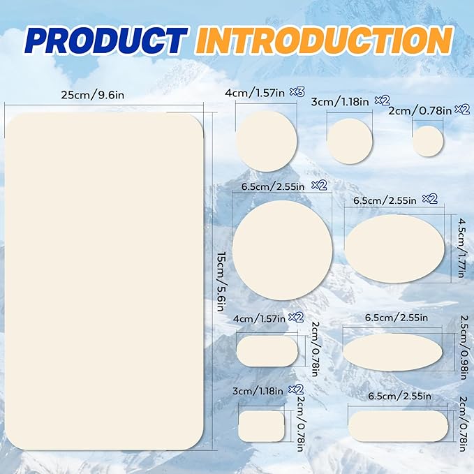35Pcs Down Jacket Repair Patch Kit Pre-Cut Nylon Patches for Clothes Self-Adhesive Fabric Tape Waterproof Lightweight Outdoor Gear Tenacious Repair Tape for Puffer Jacket Coat Tent Backpack(Ivory)