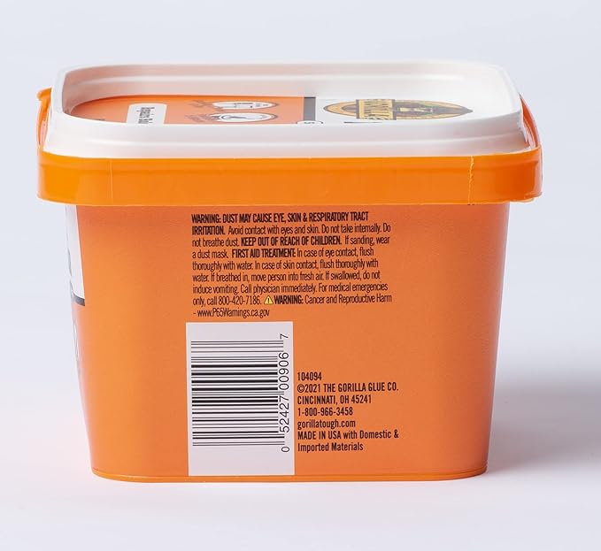 Gorilla Heavy Duty Wall Repair Spackling + Primer, 16 Ounce Tub,White