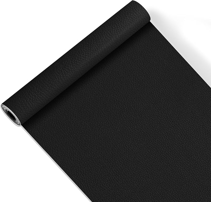 Leather Repair Tape,16x63 inch Self Adhesive Leather Repair Patch,Vinyl Leather Repair Kit for Furniture,Car Seats,Couches,Sofas,Office Chairs,Black