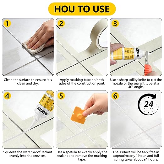 LISRUX Advanced Clear Silicone Caulk for Kitchen & Bathroom - 2 Pack (3.2 Fl Oz Each) | 100% Waterproof Silicone Sealant | Super Strong Adhesion, Shrink & Crack Proof