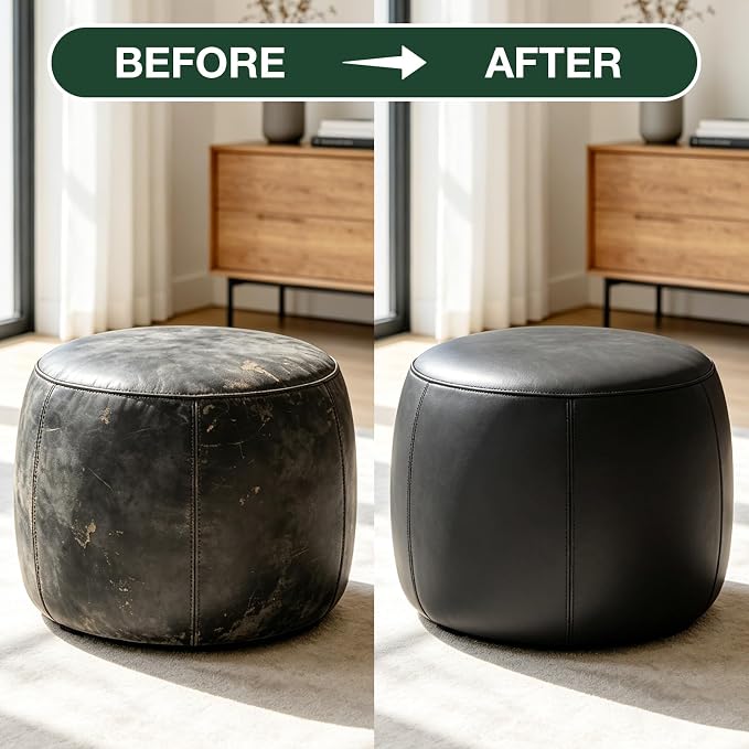 Dark Gray Leather Repair Kit, Leather Recoloring Balm – Restore & Repair Faded Leather on Couches, Car Seats, Shoes & Furniture | Leather Color Restorer & Conditioner | Easy DIY Application