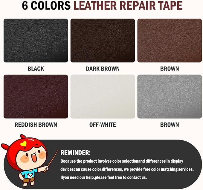 Leather Repair Patch, 17 x 79 Inch, Self Adhesive Leather Repair Tape, Large Vinyl Patch Kit, Vinyl Repair Tape, for Couches, Car Seats, Chairs, Furniture (Black)