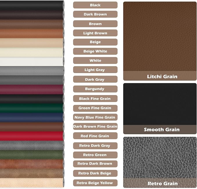 Leather Repair Tape, 4.7x63 inch Leather Patches for Furniture, Self Adhesive Leather Repair Patch for Sofas, Couches, Leather Covers, Seats, Chairs, Vinyl Repair Tape Black-Fine Grain