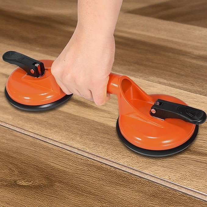 Floor Gap Fixer Tool for Laminate Floor Gap Repair Plank Grabber Includes Heavy Duty Aluminum Suction Cup and Fiberglass Handle Rubber Mallet (Can't Use on Scraped Surface Floor)