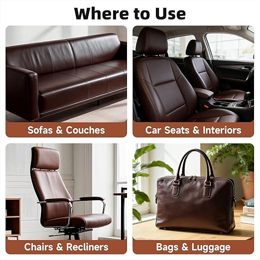 Dark Brown Leather Tape,15.7 x 59in self-Adhesive Leather Repair Patch, for car seat Repair, Vinyl Repair kit, Suitable for Sofas, Furniture, Seats,Strong Adhesive Leather Repair Tape