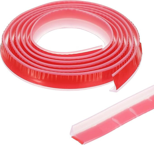 PATIKIL 118 Inch Collapsible Shower Threshold Water Dam Guard, Shower Stopper Barrier Self Adhesive Sink Splash Guard for Frameless Shower Door Bottom, Clear (0.8"Wx0.5"T)