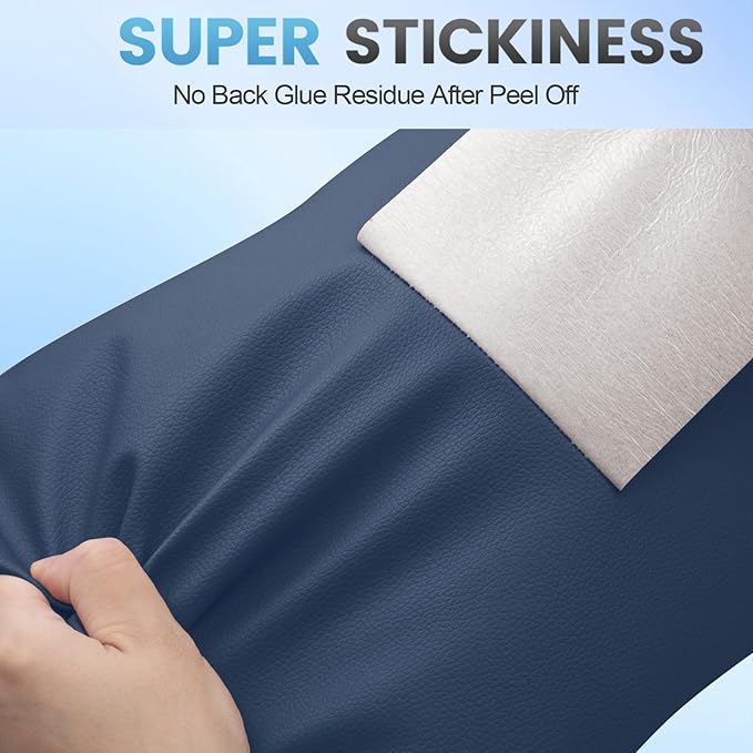 Leather Repair Patch Tape Kit, 4" x 63" Self Adhesive Leather Repair Patch for Furniture, Vinyl Leather Repair Kit for Car Seat, Chairs, Couch, Sofa, Boat Blue