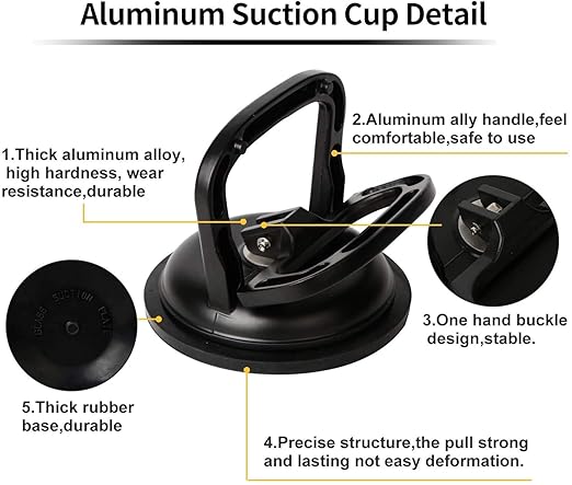 Kaisiking 2 Pack Aluminum Glass Suction Cup Puller Lifter Floor Gap Fixer Floor Tile Suction Cup for Lifting Moving Glass, Tiles, Mirror, Granite, Fix Gap Laminate Floors