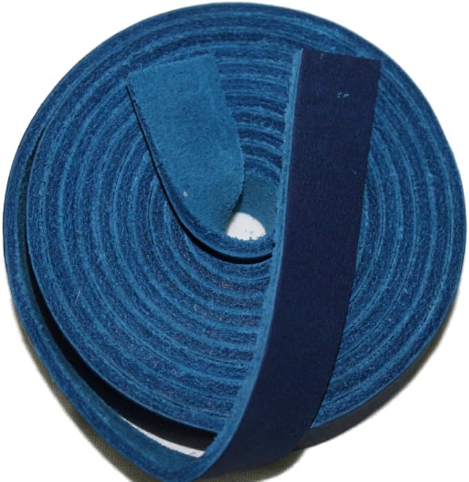 Leather Strap for Crafts & Jewelry | 72 Long × 5/8" Wide × 1/8" Thick (7-8oz) | Genuine Leather Strips for Crafts, Projects or Repairs - Blue | 5-Pack