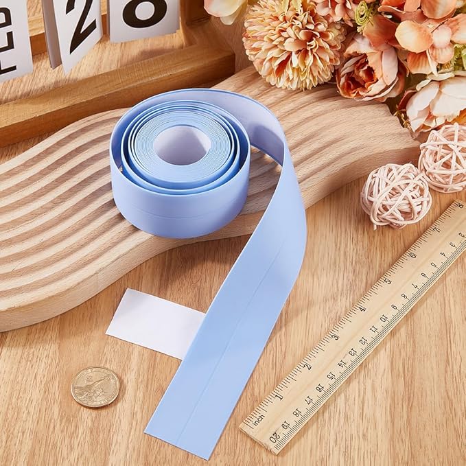 CRASPIRE 10.5Ft x 1.5in Caulk Tape Sealant Tape Self Adhesive Waterproof Sealing Corner Caulking Strip Blue for Wall Floor Kitchen Bathroom Corner Protector Decorative Edge Bathtub Shower Sink