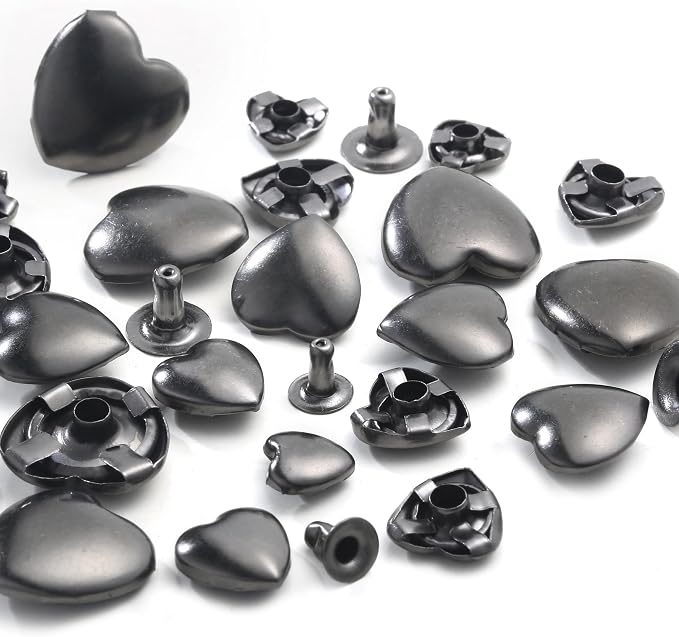 YORANYO 150 Set Mixed Size Rivets Kit - Gunmetal Rivets & Tool for Leather, Fabric & More