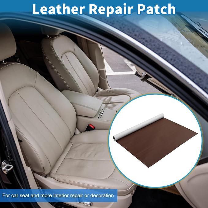 Self Adhesive Leather Repair Patch Strong Stickiness 19.6"x53.9" Leather Repair Tape PVC Faux Leather Red Brown 1 Pcs