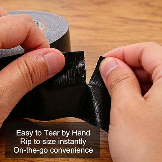 Pack Heavy Duty Duct Tape, 9 Mil Thickness, 2 Inch x 30 Yards, Waterproof Strong Adhesive Duct Tape,Flexible,No Residue, Tear by Hand, Multi-Use for Repairs, DIY, Industrial & Home Use (Black)