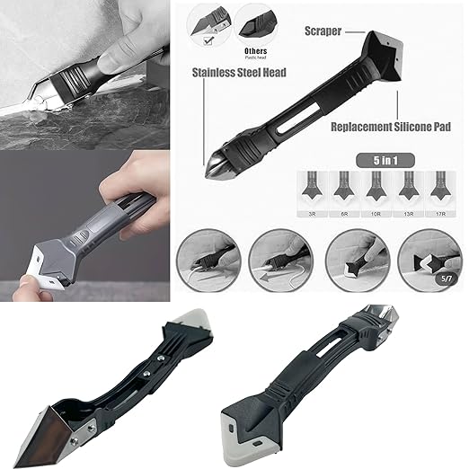 9-Piece KBX-SCT -Silicone Caulking Tool Kit, Easy Bath & Kitchen Grout Sealant Remover, for a Smooth Finish Like a Pro - 3-in-1 Shaping Tools