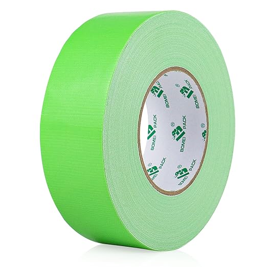 BOMEI PACK Green Duct Tape, Heavy Duty Strong Waterproof Industrial Color Duct Tape 9.0mil x 1.88inch x 60yds for Packing and Repairing