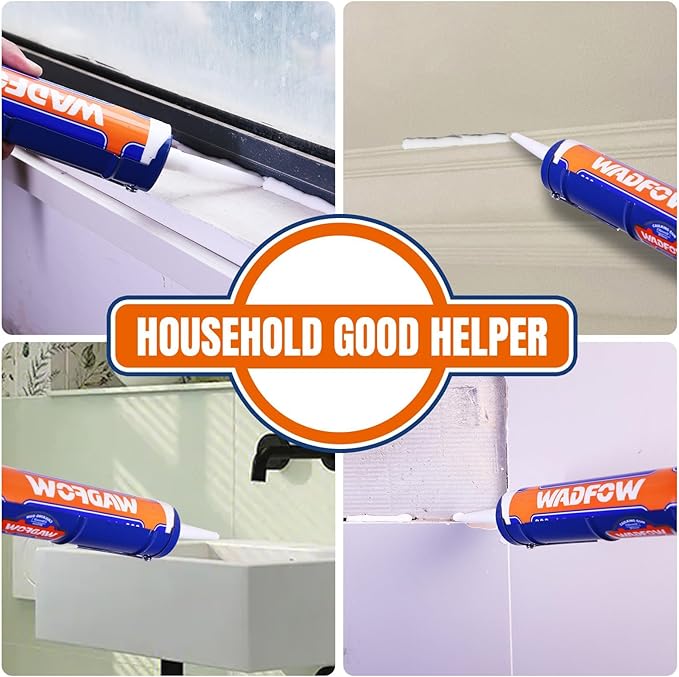 WADFOW Caulking Gun, No Drip Caulk Gun,9" Drip Free Hand Caulking Gun with Comfort Grip,Smooth Round Rod for 10oz Caulk Tubes,WCG2309D-2,Blue