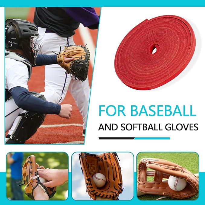 Baseball Glove Lace, Mitt Lace Repair Kit Softball 2 Leather Laces and 2 Lacing Needles for Catcher's Glove