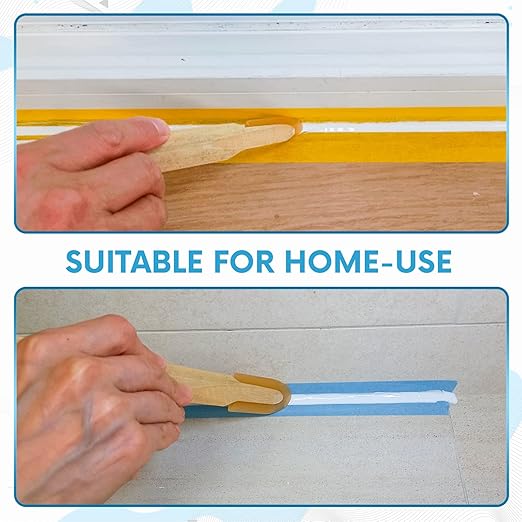 JMIBASIC Grout Caulk Finishing Tool - Multi Size 4 Pieces Set - Smooth Grout Sealant Silicone Caulking Tool - Rubber Spatula Spreader - Grout Sealer Applicator - Ergonomic Handle Grip_ABS (1.1 Inch)