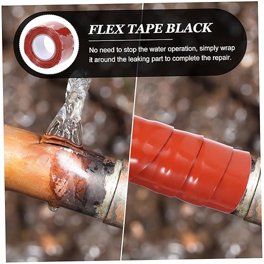 TEHAUX 4pcs Flex Rubberized Tape Leak Seal Duct Tape for Home Repair for Pipe Bucket Cracks and More Excellent Sealing and Durability