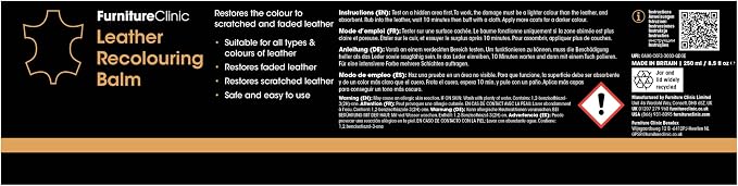 Furniture Clinic Leather Complete Restoration Kit | with Leather Recoloring Balm, Cleaner, 2-in-1 Protection Cream & Conditioner, Sponge, and Cloth | Repair Kit for Furniture (Bordeaux)