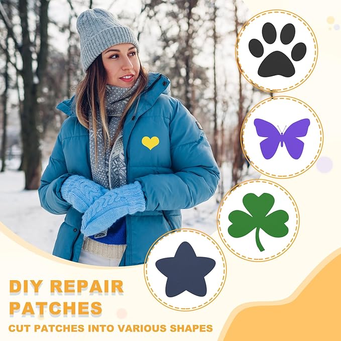 PATIKIL Nylon Repair Patch 8 x 6 Inch, 6pcs Self-Adhesive Down Jacket Repair Patches Waterproof Fabric Repairing Tape for Tents Sleeping Bag Outdoor Camping Gear, Purple