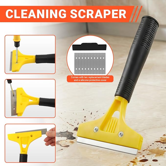 37-Piece Grout Removal Tool Kit, Tungsten Carbide Blades & Ergonomic Handle, 9-in-1 Grout Saw and Caulk Remover for Bathroom, Shower, Floor Tile Cleaning and Repair