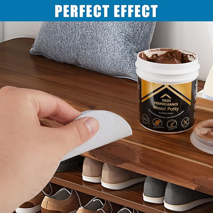 Deuvuo Walnut Wood Filler, Walnut Wood Putty Filler - Our Wood Grain Filler Offers a Quick and Lasting Fix for Any Damage or Flaw - Paintable, Stainable, Sandable & Quick Drying - 9.87 Ounce