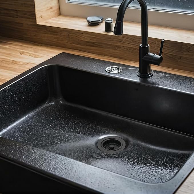 Westbrass D214-62 3-1/2" Post Style Large Kitchen Sink Basket Strainer, Matte Black