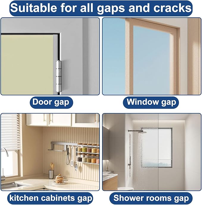 2 Rolls Window Seal Strip, 2 Inch x 33 FT Air Conditioner Window Seal Residue, Clear and Waterproof Weather Stripping Tape for Doors Windows and Shower Glass Gaps Bathroom