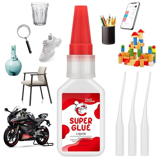 Super Glue, 20g Quick-Dry Strong Adhesive for Plastic, Metal, Wood, Leather, Shoe, Rubber, Glass, Fast Bonding Multi-Purpose Clear Glue for Home Repairs, DIY Crafts