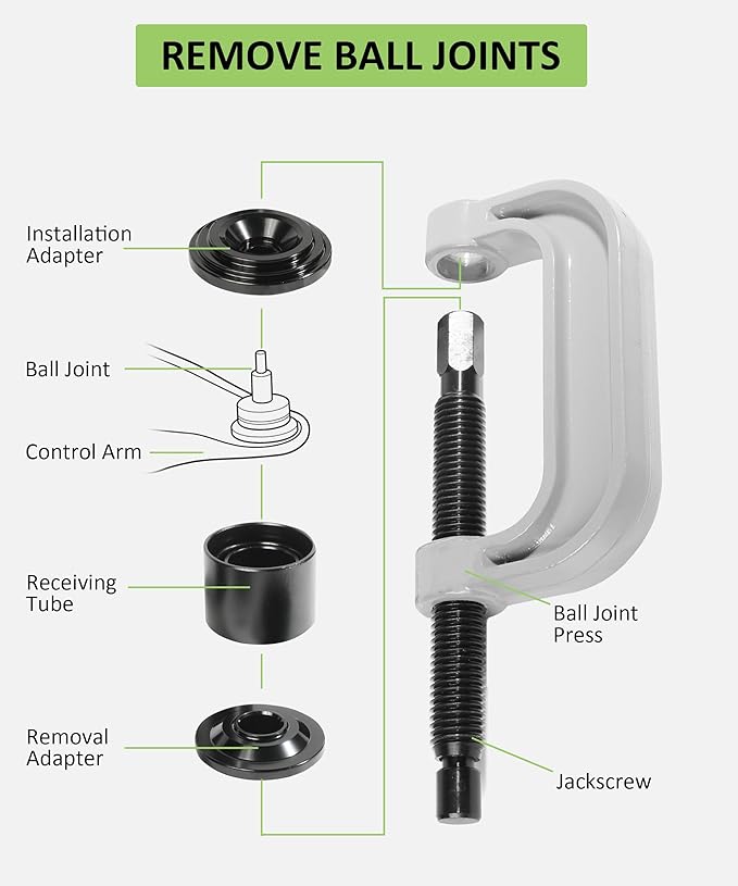 RACOONA Ball Joint Removal Tool Kit,Ball Joint Press,Car Accessories Ball Joint Separator Tool,Bushing Press Kit with 4x4 Adapters,U Joint Press and Removal Tool for Most 2WD/4WD Cars and Light Trucks