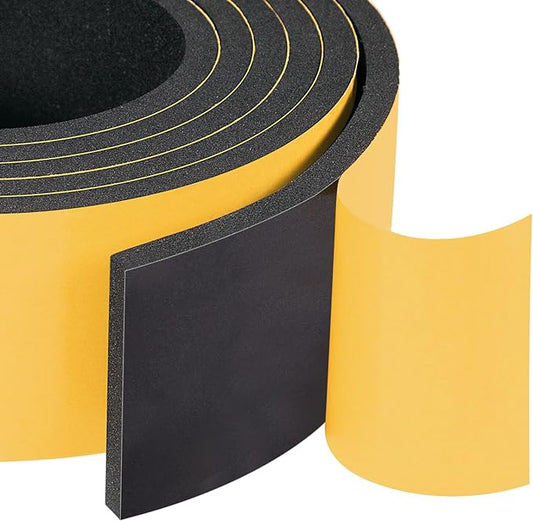 Yotache High Density Adhesive Foam Seal Tape 2" W X 1/4" T, (New Adhesive Craft) Weather Strip Insulation for RV, Air Conditioning Window, Garage Door, Total 13 Ft Length