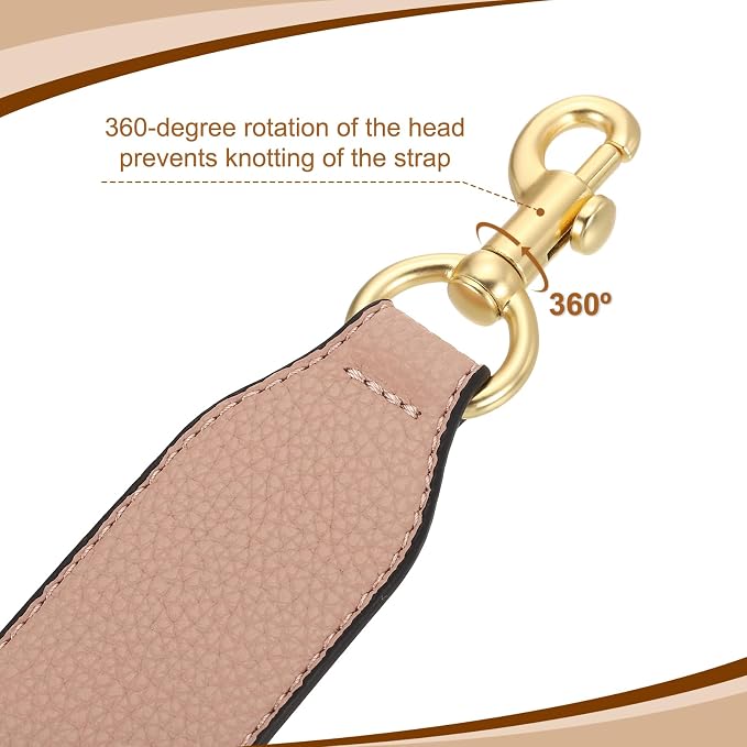uxcell 22.83 Inch PU Leather Short Bag Strap with Clasp, Purse Handles Handbags Replacement Straps for Clutch Bag Crossbody Underarm Bags, Pink, Light Gold Buckle