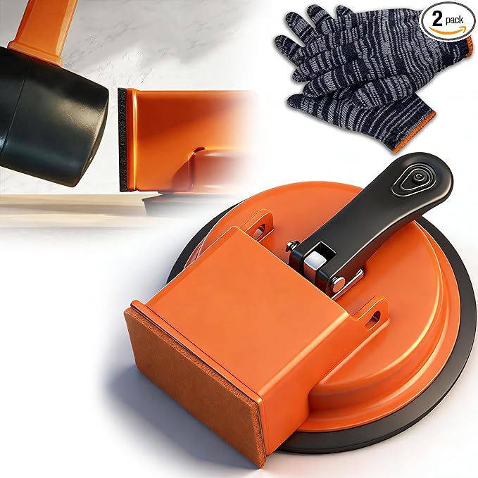 Floor Gap Fixer Tool, Heavy Duty Floor Gap Fixer Suction Cup Tool with 1 Pair Gloves, Adjustable Height Setter & Countertop Leveling Tools for Vinyl, Wood, Laminate Floors(1*Fixer Tool/1* Pair Gloves)