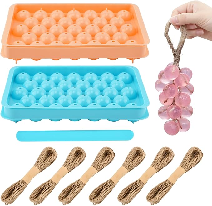 DIY Soap Making Kit, Silicone Grape Molds, Handmade Soap Mold for Craft & Gift (Without Soap)(2 Color,Size:6.9inch)