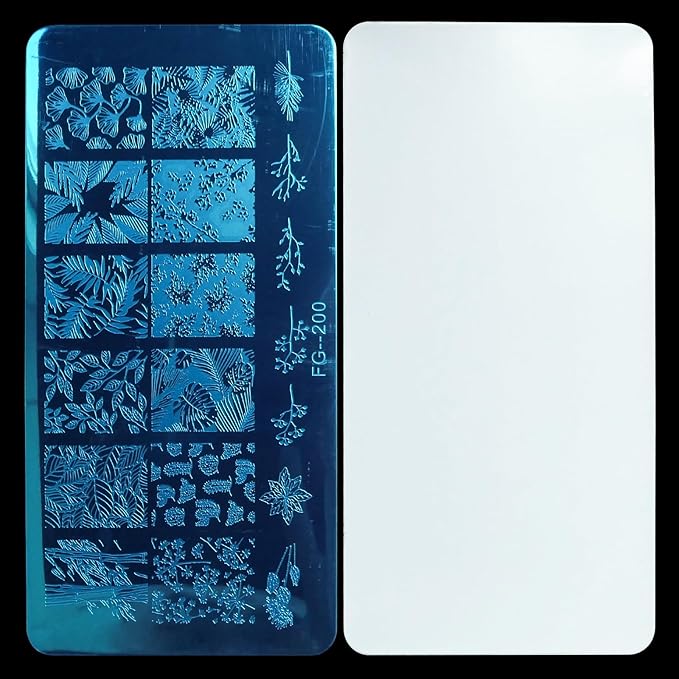 AddFavor Nail Stamper Kit - 7pcs Flower Leaves Stamping Plate with Silicone Stamper and Scraper, Animal Image Nail Stencils, Design Supplies